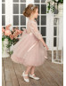 Dusty Pink Lace Tulle Flower Girl Dress